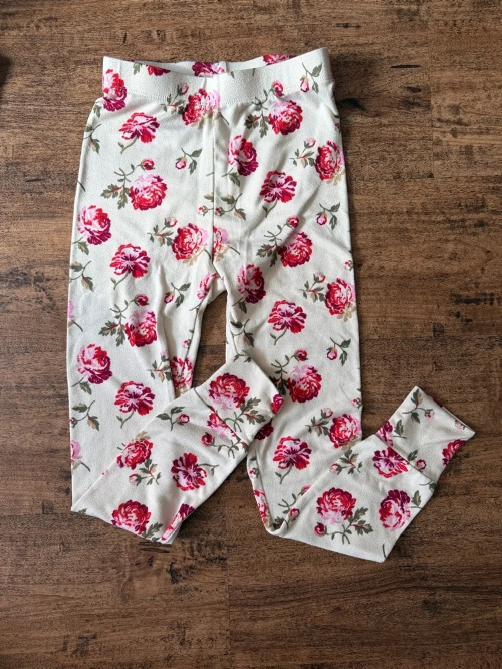 GAP Kids Cream Top with Pink Floral Print